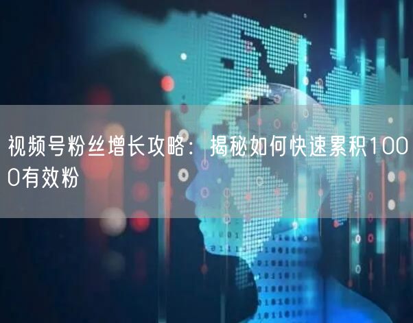 视频号粉丝增长攻略：揭秘如何快速累积1000有效粉