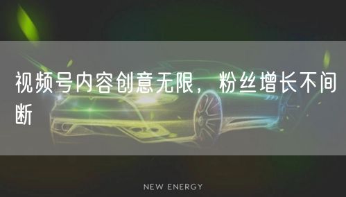 视频号内容创意无限，粉丝增长不间断
