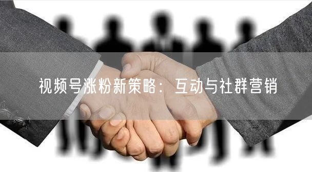 视频号涨粉新策略：互动与社群营销