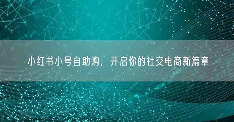 小红书小号自助购，开启你的社交电商新篇章