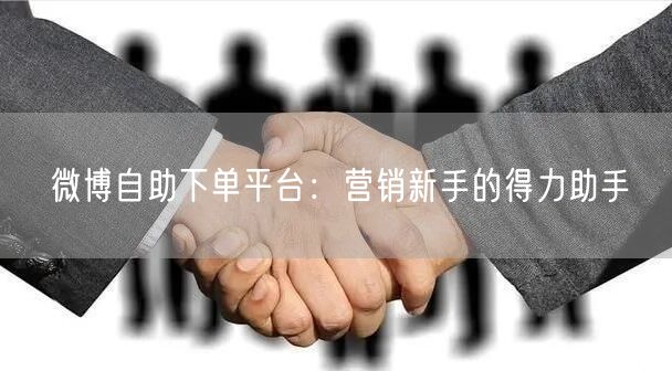 微博自助下单平台：营销新手的得力助手
