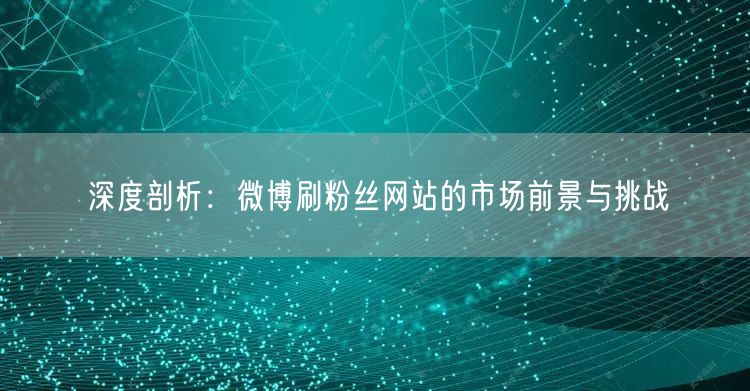 深度剖析：微博刷粉丝网站的市场前景与挑战